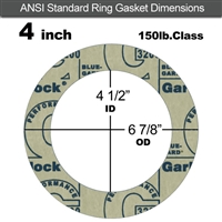 Garlock 3200 SBR Ring Gasket - 150 Lb. - 1/8" Thick - 4" Pipe