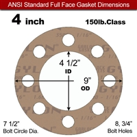 Garlock 3500 Fawn GylonÂ® Full Face Gasket - 150 Lb. - 1/16" Thick - 4" Pipe