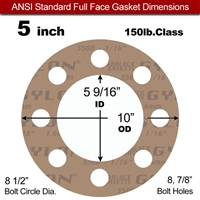 Garlock 3500 Fawn GylonÂ® Full Face Gasket - 150 Lb. - 1/16" Thick - 5" Pipe