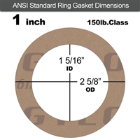 Garlock 3500 Fawn GylonÂ® Ring Gasket - 150 Lb. - 1/16" Thick - 1" Pipe
