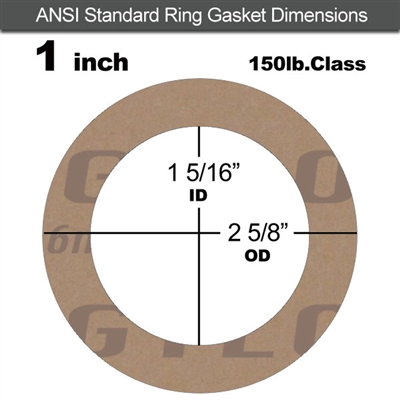 Garlock 3500 Fawn GylonÂ® Ring Gasket - 150 Lb. - 1/16" Thick - 1" Pipe