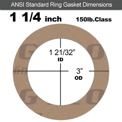 Garlock 3500 Fawn GylonÂ® Ring Gasket - 150 Lb. - 1/16" Thick - 1-1/4" Pipe