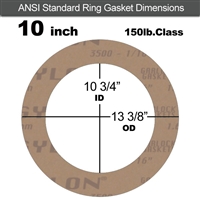 Garlock 3500 Fawn GylonÂ® Ring Gasket - 150 Lb. - 1/16" Thick - 10" Pipe