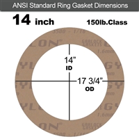 Garlock 3500 Fawn GylonÂ® Ring Gasket - 150 Lb. - 1/16" Thick - 14" Pipe