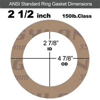 Garlock 3500 Fawn GylonÂ® Ring Gasket - 150 Lb. - 1/16" Thick - 2-1/2" Pipe