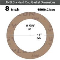 Garlock 3500 Fawn GylonÂ® Ring Gasket - 150 Lb. - 1/16" Thick - 8" Pipe
