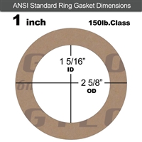 Garlock 3500 Fawn GylonÂ® Ring Gasket - 150 Lb. - 1/8" Thick - 1" Pipe