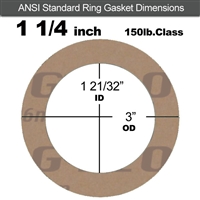 Garlock 3500 Fawn GylonÂ® Ring Gasket - 150 Lb. - 1/8" Thick - 1-1/4" Pipe