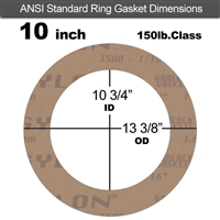 Garlock 3500 Fawn GylonÂ® Ring Gasket - 150 Lb. - 1/8" Thick - 10" Pipe