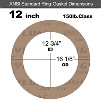 Garlock 3500 Fawn GylonÂ® Ring Gasket - 150 Lb. - 1/8" Thick - 12" Pipe