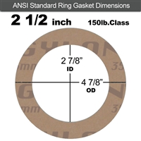 Garlock 3500 Fawn GylonÂ® Ring Gasket - 150 Lb. - 1/8" Thick - 2-1/2" Pipe