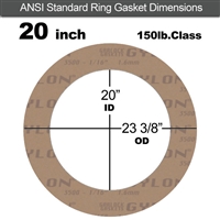 Garlock 3500 Fawn GylonÂ® Ring Gasket - 150 Lb. - 1/8" Thick - 20" Pipe