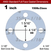 Garlock GylonÂ® 3504 Full Face Gasket - 150 Lb. - 1/16" Thick - 1" Pipe