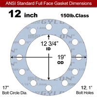 Garlock GylonÂ® 3504 Full Face Gasket - 150 Lb. - 1/16" Thick - 12" Pipe