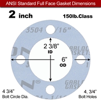 Garlock GylonÂ® 3504 Full Face Gasket - 150 Lb. - 1/16" Thick - 2" Pipe