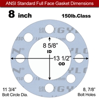 Garlock GylonÂ® 3504 Full Face Gasket - 150 Lb. - 1/16" Thick - 8" Pipe