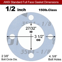 Garlock GylonÂ® 3504 Full Face Gasket - 150 Lb. - 1/8" Thick - 1/2" Pipe