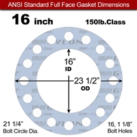 Garlock GylonÂ® 3504 Full Face Gasket - 150 Lb. - 1/8" Thick - 16" Pipe