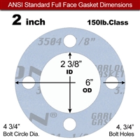 Garlock GylonÂ® 3504 Full Face Gasket - 150 Lb. - 1/8" Thick - 2" Pipe