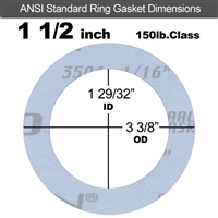Garlock GylonÂ® 3504 Ring Gasket - 150 Lb. - 1/16" Thick - 1-1/2" Pipe