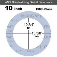 Garlock GylonÂ® 3504 Ring Gasket - 150 Lb. - 1/16" Thick - 10" Pipe