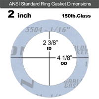 Garlock GylonÂ® 3504 Ring Gasket - 150 Lb. - 1/16" Thick - 2" Pipe