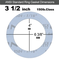 Garlock GylonÂ® 3504 Ring Gasket - 150 Lb. - 1/16" Thick - 3-1/2" Pipe
