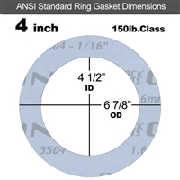 Garlock GylonÂ® 3504 Ring Gasket - 150 Lb. - 1/16" Thick - 4" Pipe