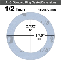 Garlock GylonÂ® 3504 Ring Gasket - 150 Lb. - 1/8" Thick - 1/2" Pipe