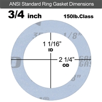 Garlock GylonÂ® 3504 Ring Gasket - 150 Lb. - 1/8" Thick - 3/4" Pipe