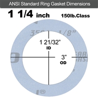 Garlock GylonÂ® 3504 Ring Gasket - 150 Lb. - 1/8" Thick - 1-1/4" Pipe