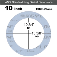 Garlock GylonÂ® 3504 Ring Gasket - 150 Lb. - 1/8" Thick - 10" Pipe