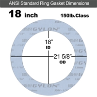 Garlock GylonÂ® 3504 Ring Gasket - 150 Lb. - 1/8" Thick - 18" Pipe