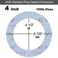 Garlock GylonÂ® 3504 Ring Gasket - 150 Lb. - 1/8" Thick - 4" Pipe