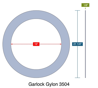 Garlock GylonÂ® 3504 Ring Gasket - 300 Lb. - 1/8" Thick - 16" Pipe