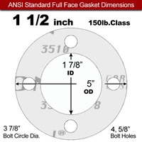 Garlock GylonÂ® 3510 Full Face Gasket - 150 Lb. - 1/8" Thick - 1-1/2" Pipe