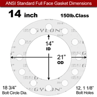 Garlock GylonÂ® 3510 Full Face Gasket - 150 Lb. - 1/8" Thick - 14" Pipe