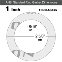 Garlock GylonÂ® 3510 Ring Gasket - 150 Lb. - 1/16" Thick - 1" Pipe
