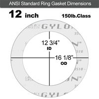 Garlock GylonÂ® 3510 Ring Gasket - 150 Lb. - 1/16" Thick - 12" Pipe