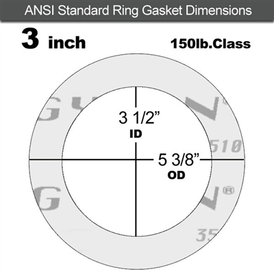 Garlock GylonÂ® 3510 Ring Gasket - 150 Lb. - 1/16" Thick - 3" Pipe
