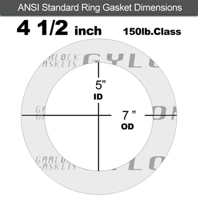 Garlock GylonÂ® 3510 Ring Gasket - 150 Lb. - 1/16" Thick - 4-1/2" Pipe