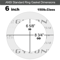 Garlock GylonÂ® 3510 Ring Gasket - 150 Lb. - 1/16" Thick - 6" Pipe