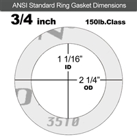 Garlock GylonÂ® 3510 Ring Gasket - 150 Lb. - 1/8" Thick - 3/4" Pipe