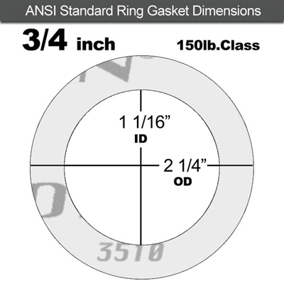 Garlock GylonÂ® 3510 Ring Gasket - 150 Lb. - 1/8" Thick - 3/4" Pipe