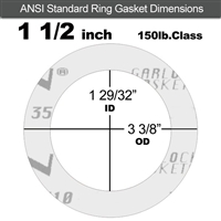 Garlock GylonÂ® 3510 Ring Gasket - 150 Lb. - 1/8" Thick - 1-1/2" Pipe