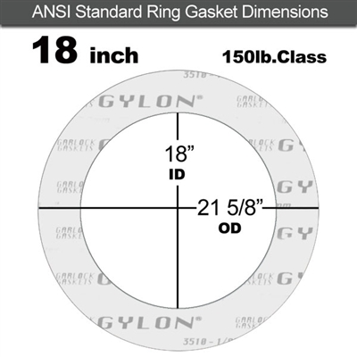 Garlock GylonÂ® 3510 Ring Gasket - 150 Lb. - 1/8" Thick - 18" Pipe