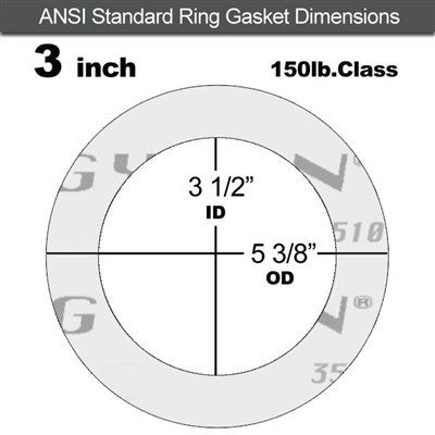 Garlock GylonÂ® 3510 Ring Gasket - 150 Lb. - 1/8" Thick - 3" Pipe