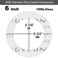 Garlock GylonÂ® 3510 Ring Gasket - 150 Lb. - 1/8" Thick - 6" Pipe