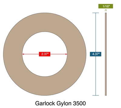 Garlock GylonÂ® 3510 Ring Gasket - 300 Lb. - 1/16" Thick - 2" Pipe