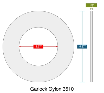 Garlock GylonÂ® 3510 Ring Gasket - 300 Lb. - 1/8" Thick - 2" Pipe